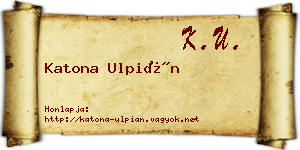 Katona Ulpián névjegykártya